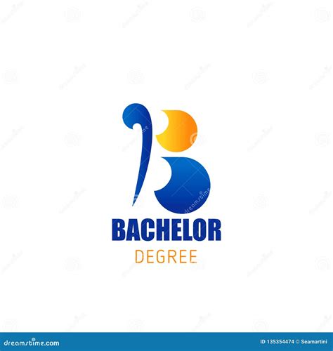 Bachelor Degree Education Vector Letter B Icon Stock Vector