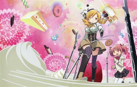 download madoka kaname mami tomoe anime puella magi madoka magica hd wallpaper