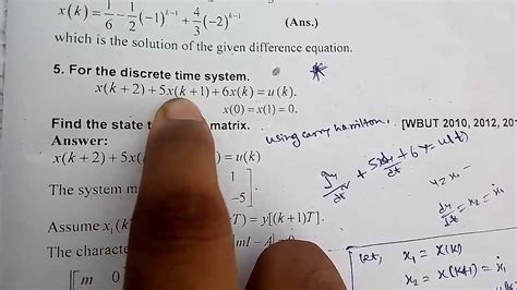 Finding State Transition Matrix For Discrete Time System Using Z