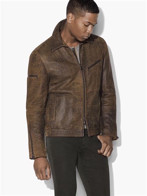 Lyst John Varvatos Distressed Leather Jacket In Brown For Men