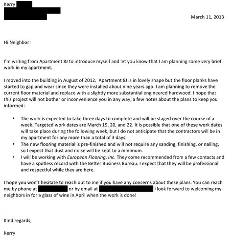 Renovation Notice Sample Letter For Your Needs Letter Template Collection