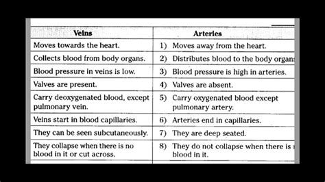 15 Important Differences Between Arteries And Veins C