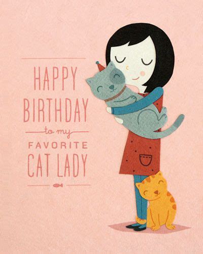 My Favorite Cat Lady Birthday Greeting Card Birthday Greeting Cards