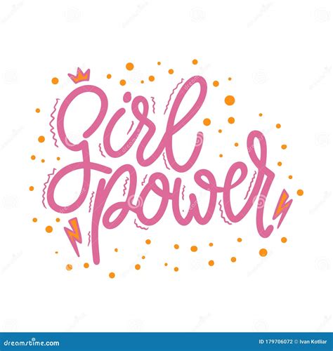 Girl Power Lettering Phrase For Postcard Banner Flyer Stock Vector Illustration Of