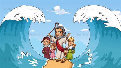 Moses Crossing The Red Sea Cartoon