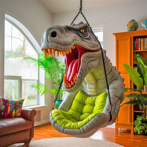 These Hanging Dinosaur Loungers Will Have Your Kids Swinging Into The