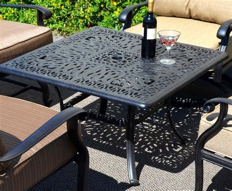 Patio Coffee Table Sqaure 36 Elisabeth Outdoor Cast Aluminum Furniture