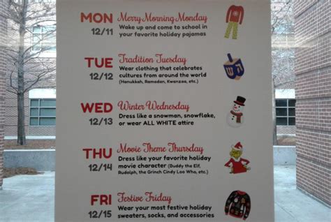 Our spirit week is movie madness! Ideas For Christmas Spirit Week / Scott Dalton on Twitter: "Next week will be Winter Spirit ...