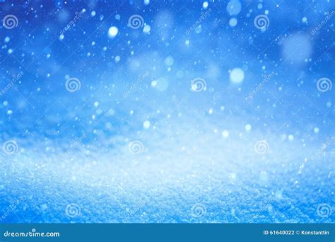 Blue Christmas Winter Landscape With Falling Snow Stock Photo Image
