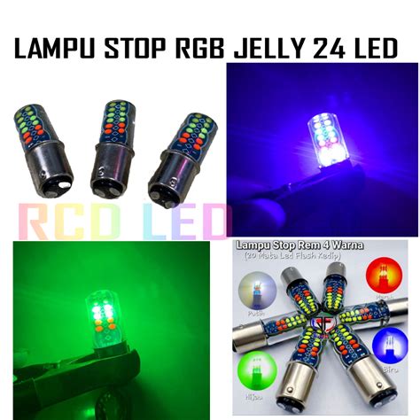 Jual Lampu Stop Rem Belakang Rgb Jelly Warna Mata Led Mode Flash Kedip Universal Bisa