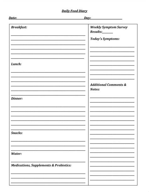 Fill, sign and send anytime, anywhere, from any device with free printable food journal from part 3: 8 Printable Allergy Charts in 2020 | Food diary template ...
