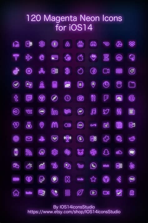 Neon Dark Purple Aesthetic App Icons Goimages Pewpew