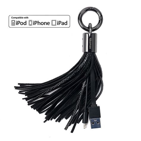 Lightning Cable Usb Leather Tassel Key Chain Iphone Charger Nkomax Usb