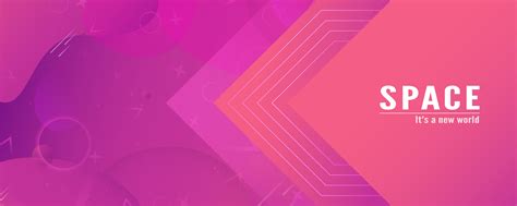 Pink Gradient Geometric And Fluid Shapes Banner 1072509 Vector Art At