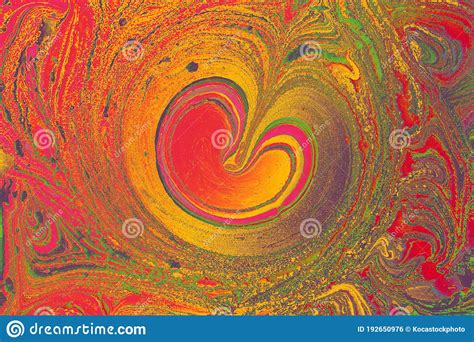 Abstract Marble Heart Pattern Texture Traditional Art Of Ebru Marbling