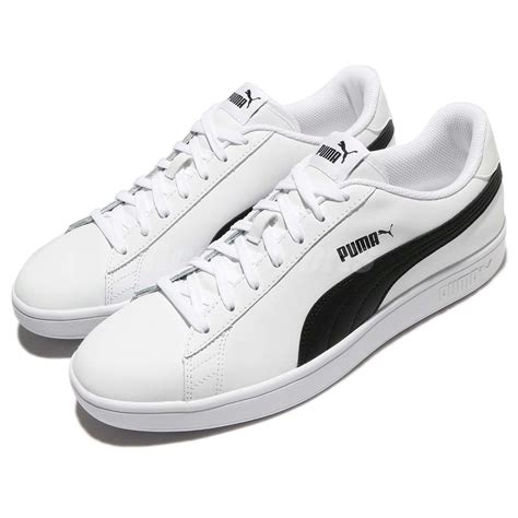 Puma Smash V2 L White Black Classic Men Shoes Sneakers Trainers 365215