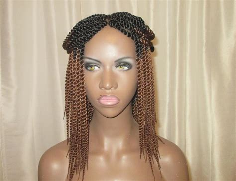 Essence Wigs Mini Twists Crochet Wig Ombre Brown Blond Black