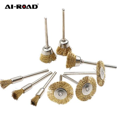 9 Pieces Copper Wire Brushes Metal Brush Rust Removing Brush Polishing