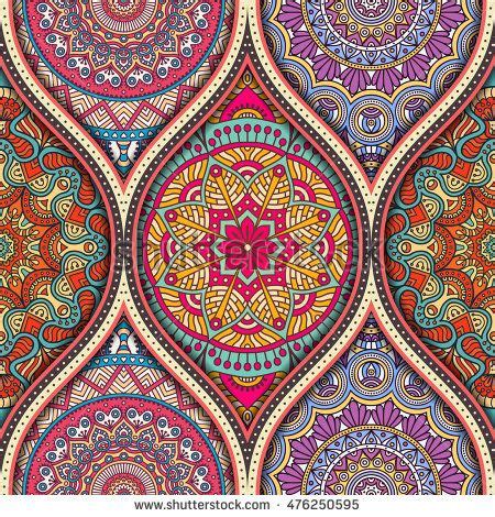 Seamless Pattern Tile With Mandalas Vintage Decorative Elements Hand