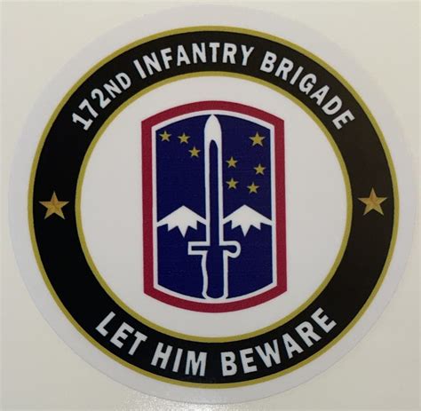 Us Army 172nd Infantry Brigade Let Him Beware Sticker Decal Patch Co