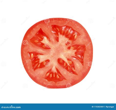Tomato Slice Isolated On White Background Stock Image Image Of Fruit