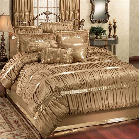 Freshen up your bedroom with the enchanting style of intelligent design's raina comforter set. Splendor Shirred Faux Silk Dark Gold Comforter Bedding