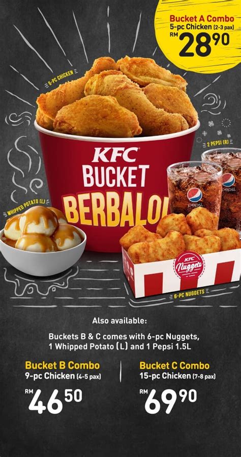 As an addition to the classic double chocolate chip cake that goes for $ 3.99, kfc has introduced the lemon cake, going for. New KFC Bucket Berbaloi | LoopMe Malaysia