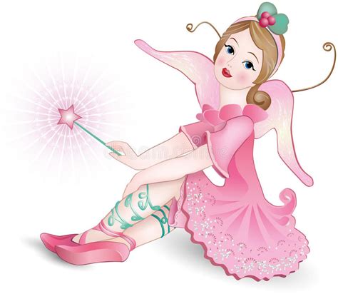 Beautiful Fairy With Magic Wand Stock Vector Illustration Of