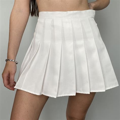 Pleated Tennis Mini Skirt White With Skort Shorts Feature Etsy