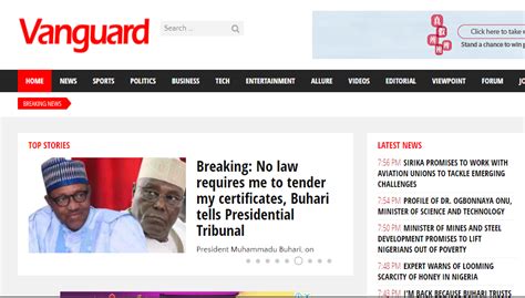 Give You A Guest Post On Nigeria News Sport And Business From Vanguard
