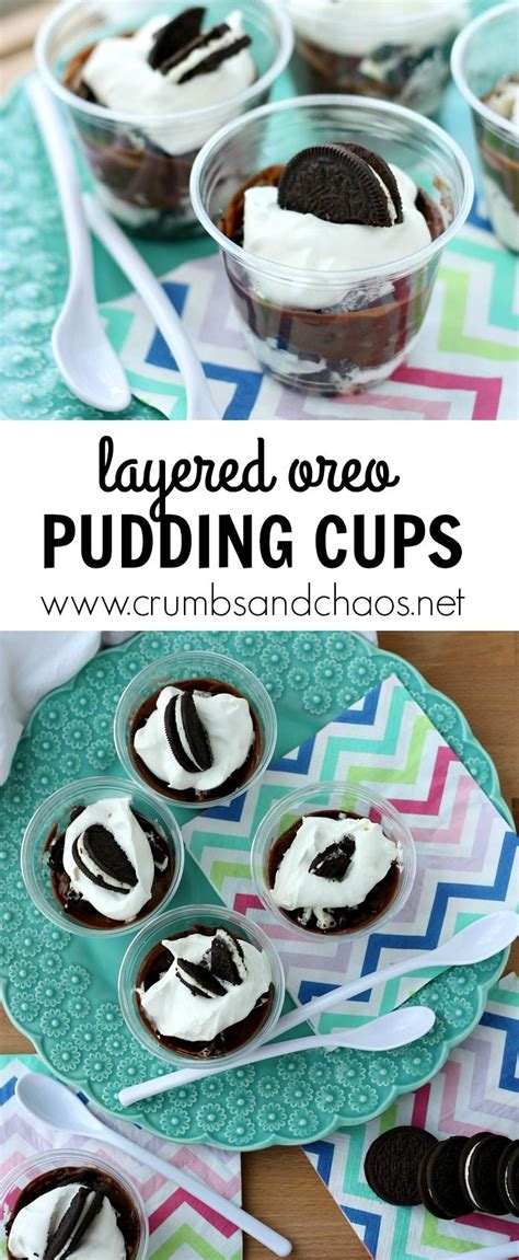 Using a rubber spatula, gently stir in half of the cool whip. Layered Oreo Pudding Cups | Oreo pudding, Pudding desserts easy, Chocolate pudding desserts