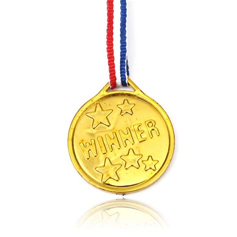 12x Children Gold Winners Plastic Medals Kids Game Sports