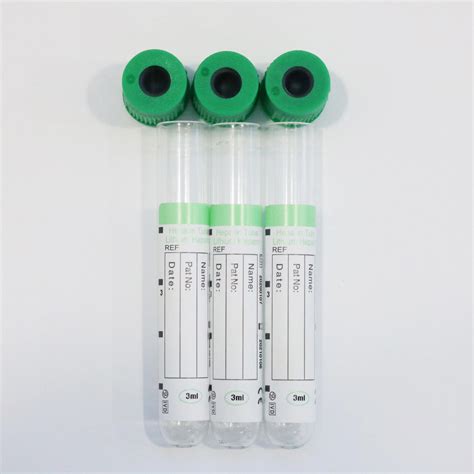 Disposable Vacuum Green Top Blood Heparin Tube Blood Collection And