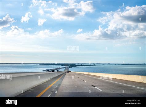 Saint Petersburg Usa Jun Driving Through The Bob Graham Sunshine Skyway Bridge