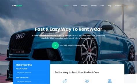 Carbook Free Bootstrap 4 Html5 Car Rental Website Template