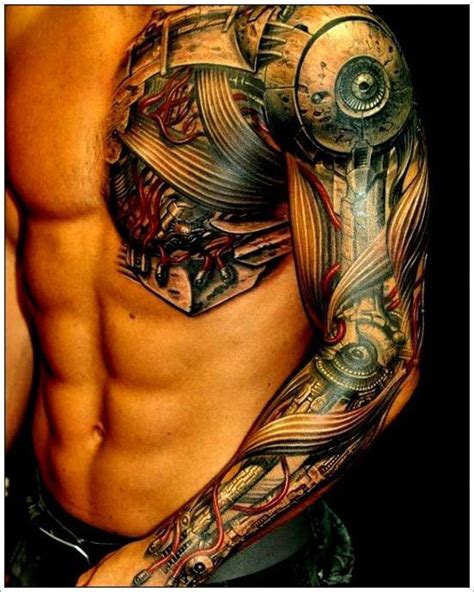 Biomechanical Hand Free Tattoo Design For Men Cyborg Tattoo Bio