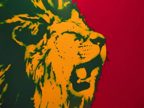 Spray Paint Stencil Art Rasta Lion Roar By Thestreetcanvas