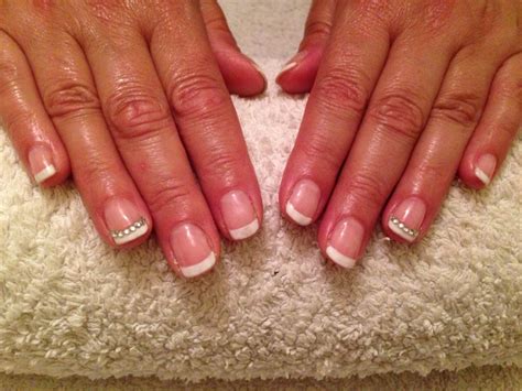 Gel French Manicure With Gems Gel French Manicure Manicure Nails