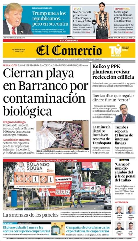 It has a daily circulation of more than 120,000. Periódico El Comercio (Perú). Periódicos de Perú. Edición ...