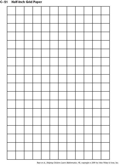 One Inch Graph Paper Free Printable