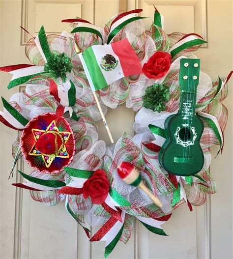 Another Mexican Patriotic Wreath With A Wooden Guitar A Gorgeous Felt