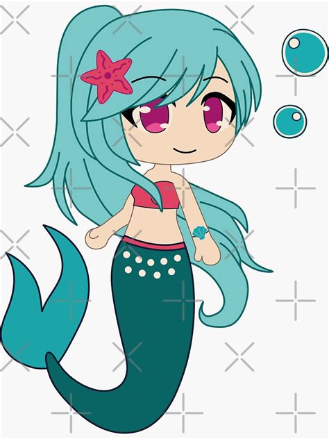 Gacha Life Series Cute Gacha Mermaid Sticker For Sale By Uwu Kitty