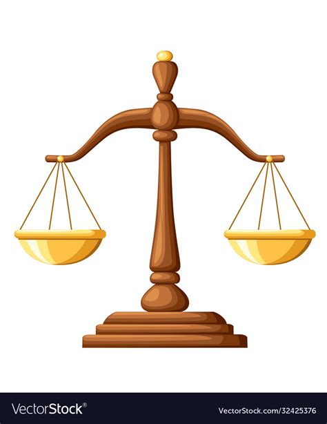 Scales Justice Wooden Balance Sign Royalty Free Vector Image