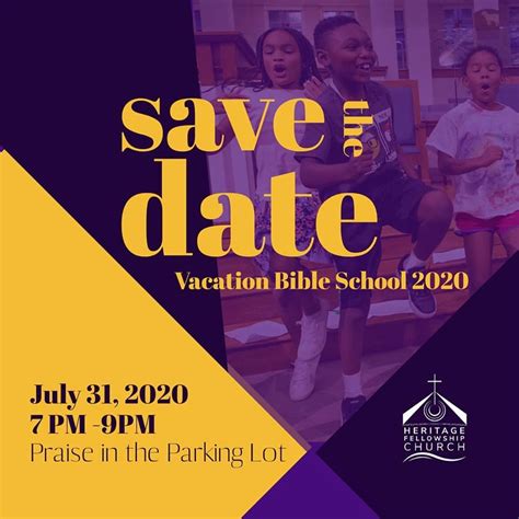 Save The Date Vacation Bible School 2020 Heritage Fellowship Church