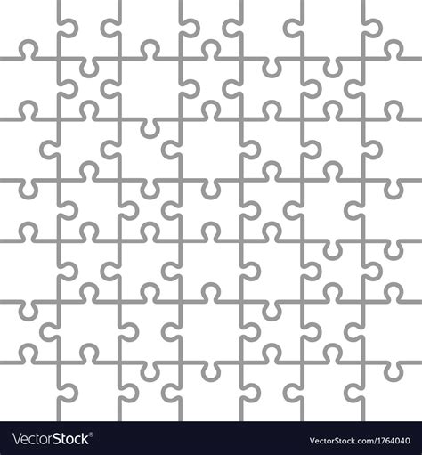 The blank bingo template is designed for an interactive session. Jigsaw puzzle white blank parts template 7x7 Vector Image
