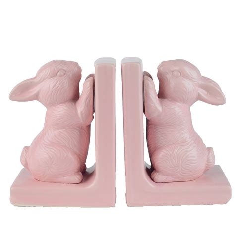 Aandb Home Bunny Bookends Pink Set Of 2