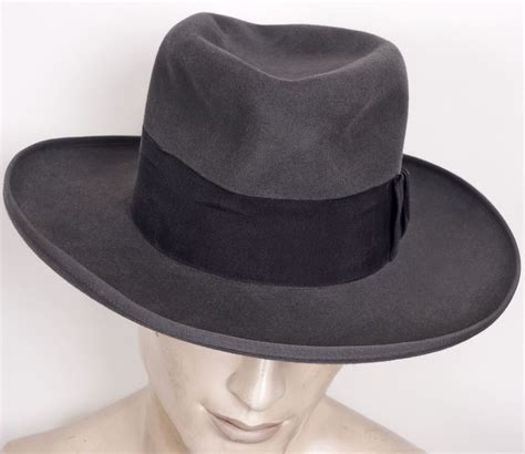 1930s Wide Brimmed Fedora By Huckel Czechoslovakia Gray Mens Hat 7 14