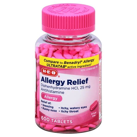 H E B Levocetirizine Dihydrochloride 24 Hour Allergy Relief Tablets 5