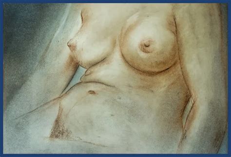Vintage Drawing Pastel Painting Nude Woman Portrait Louis Muhlstock
