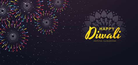 Festival Fireworks Banner For Diwali Background Illustration Abstract